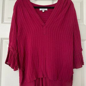 & Other Stories SIZE 4 berry pink blouse with ruffle sleeves